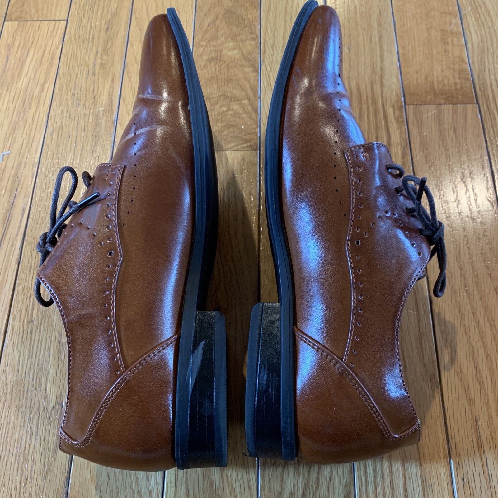 SAOLA Scarpe da lavoro casual eleganti Stacy Adams punta quadrata stringate marrone cognac uomo taglia 7 M