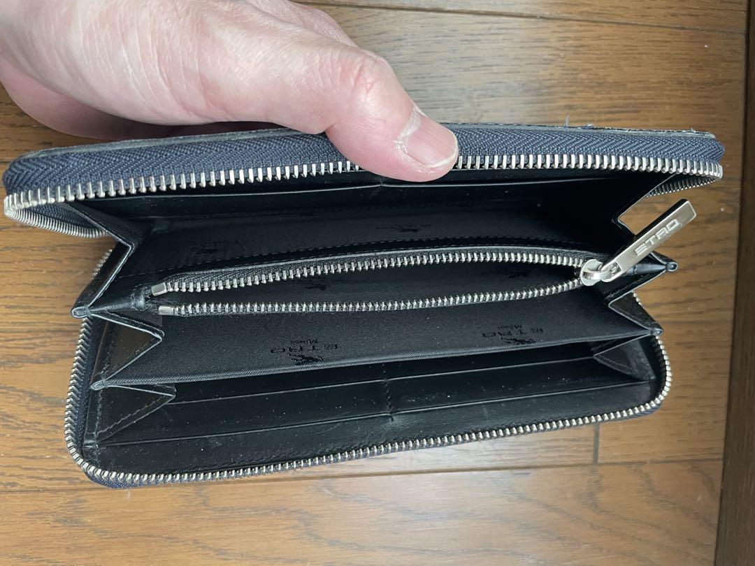 【送料&関税込】Etro Zip Around Paisley Wallet ETRO Round Zip Long Wallet Brown Paisley 7.6 inch From Japan