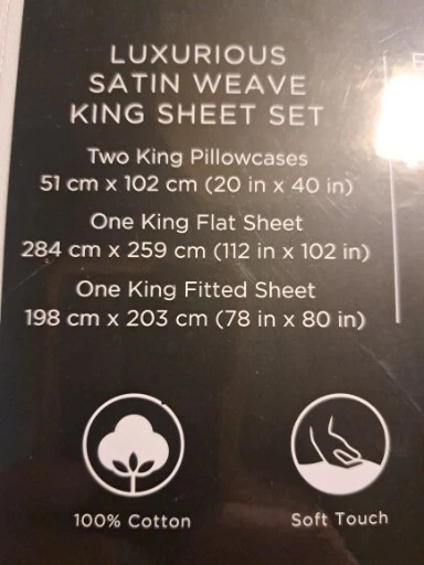  Juego de sábanas VERA WANG 4 piezas tejido satinado KING 100 % algodón BLANCO/NIEBLA NUEVO Foto 3 de 3