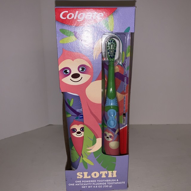 Colgate Sloth Powered Toothbrush and Fluoride Toothpaste for sale
