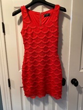 GUESS SZ 2 Red Scalloped Crochet Lace Dress