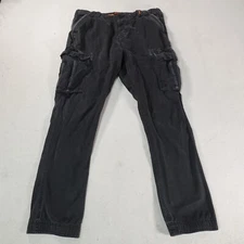 Superdry Cargo Pants Mens Extra Large Black Military Combat Trousers Tactical