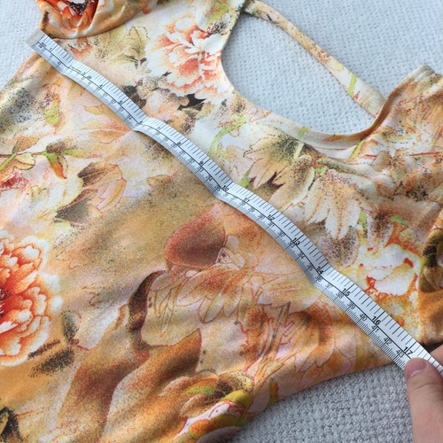 Mika and gala womens bodycon dress size 12 orange floral long sleeve 092187 - Picture 6 of 9