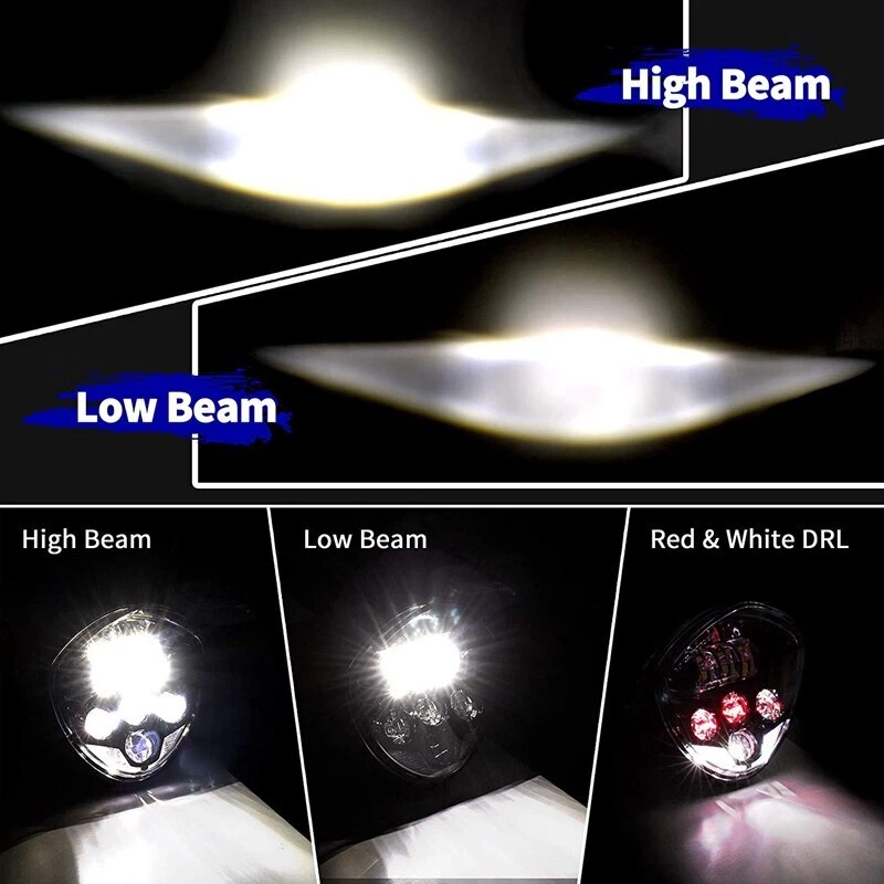 Faro LED alto/bajo para motocicleta de 7" con soporte para Honda CB400 CB1300 CB600F CB919 Foto 3 de 4