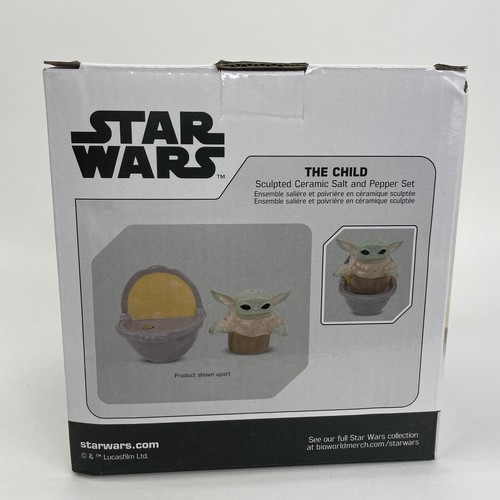 Star Wars Mandalorian The Child Baby Yoda Grogu Ceramic Salt & Pepper Shakers - Picture 2 of 3