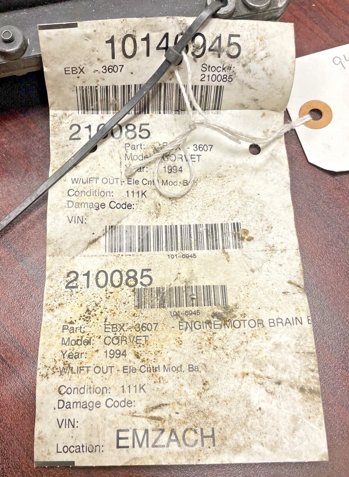 Винтажный 6-ступенчатый компьютер двигателя Corvette 1994 1995 LT1 ECM PCM 16181333 с ручной коробкой передач - Изображение 3 из 4