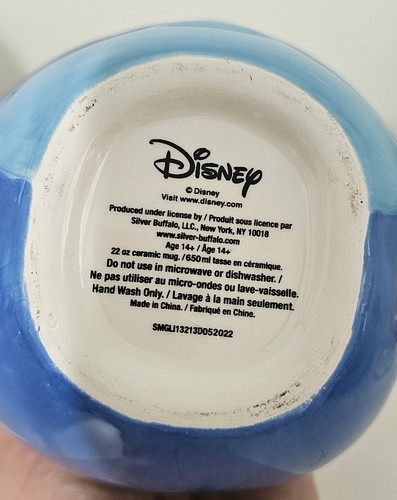 Disney Lilo & Stitch Mug 3D Stitch Head Double Handle Ceramic Coffee Cup 22 oz - Picture 4 of 4