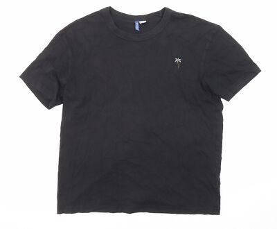 Divided by H&M Womens Black Cotton Blend T-Shirt Size M UK