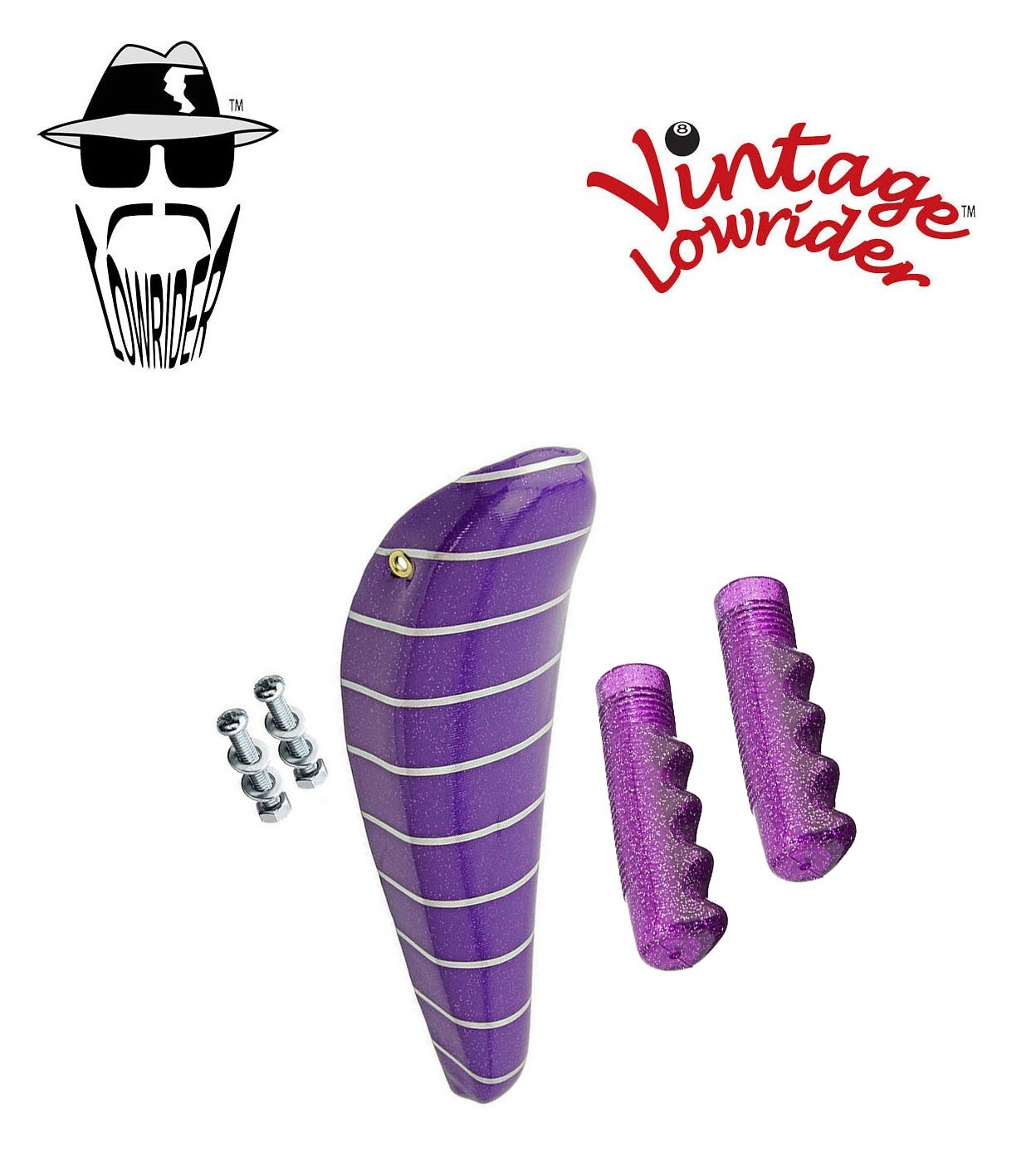 16" VINTAGE  LOWRIDER PURPLE BANANA SEAT W/SISSY BAR & PURPL