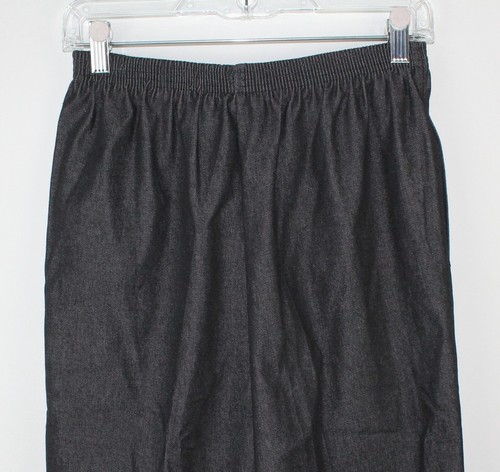 ALFRED DUNNER Women's Black Denim Pull-on Capri Pants SZ 8 Elastic Waist Pockets - Picture 5 of 8