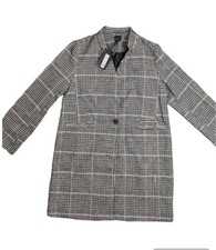 Label Lab Anita Check Notch Front Coat Uk 16 Rrp £129 New With Tags