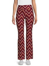 New No Boundaries Chevron Red Knit Flare Pants Juniors Women Many Sizes