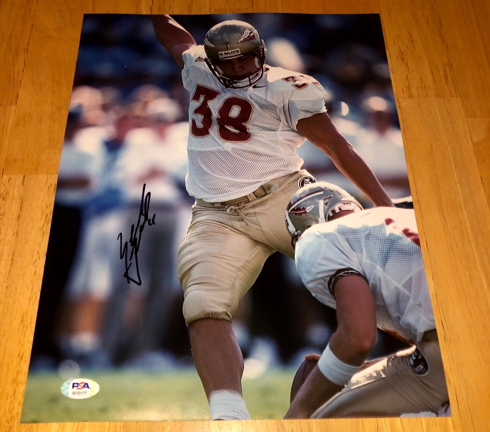Sebastian Janikowski Florida State Seminoles Signed Autographed 11x14 Photo PSA 