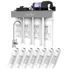 SimPure WP-400GPD 8 Stage Reverse Osmosis Tankless RO Water Filter System