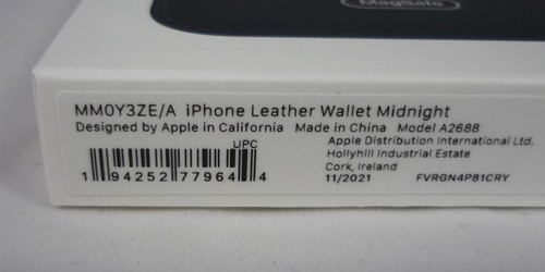 Véritable Apple Cuir Magsafe Portefeuille Carte pour IPHONE 12,13,14 & 15 - Nuit - Photo 4 sur 8