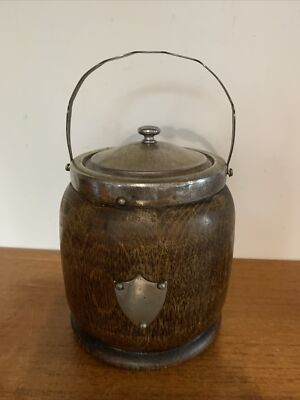 Vintage Eiskübel Eiche & versilbert Trophäe mit Keramikeinsatz?