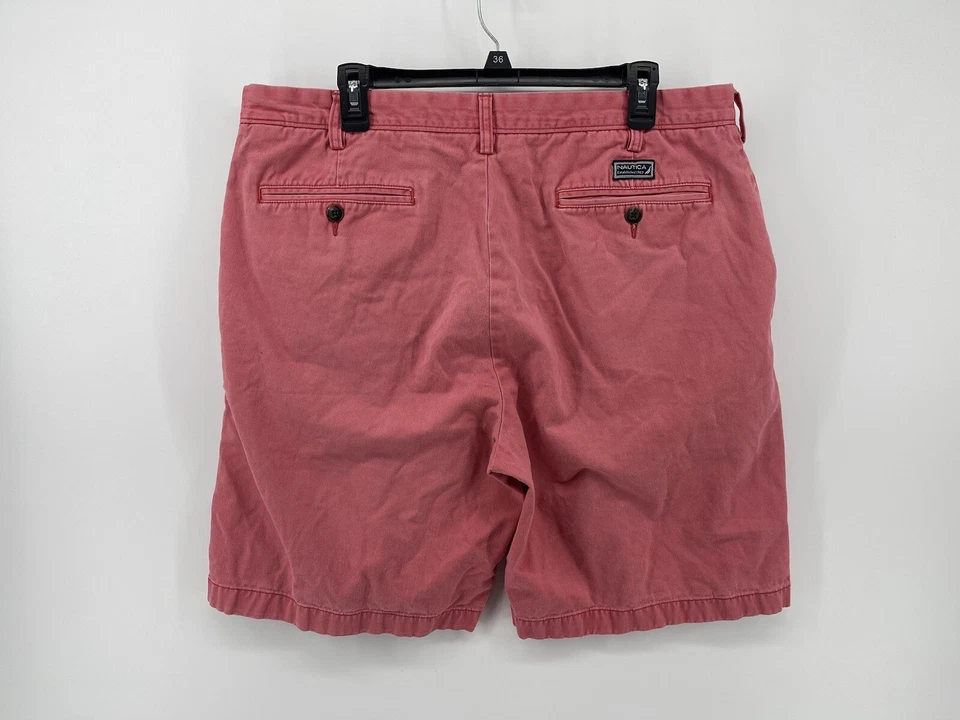 Pantalones Cortos Chinos Clásicos Nautica De Colección Para Hombre Talla 38 Rosa 9” Entrepierna Envío Gratis Foto 2 de 4