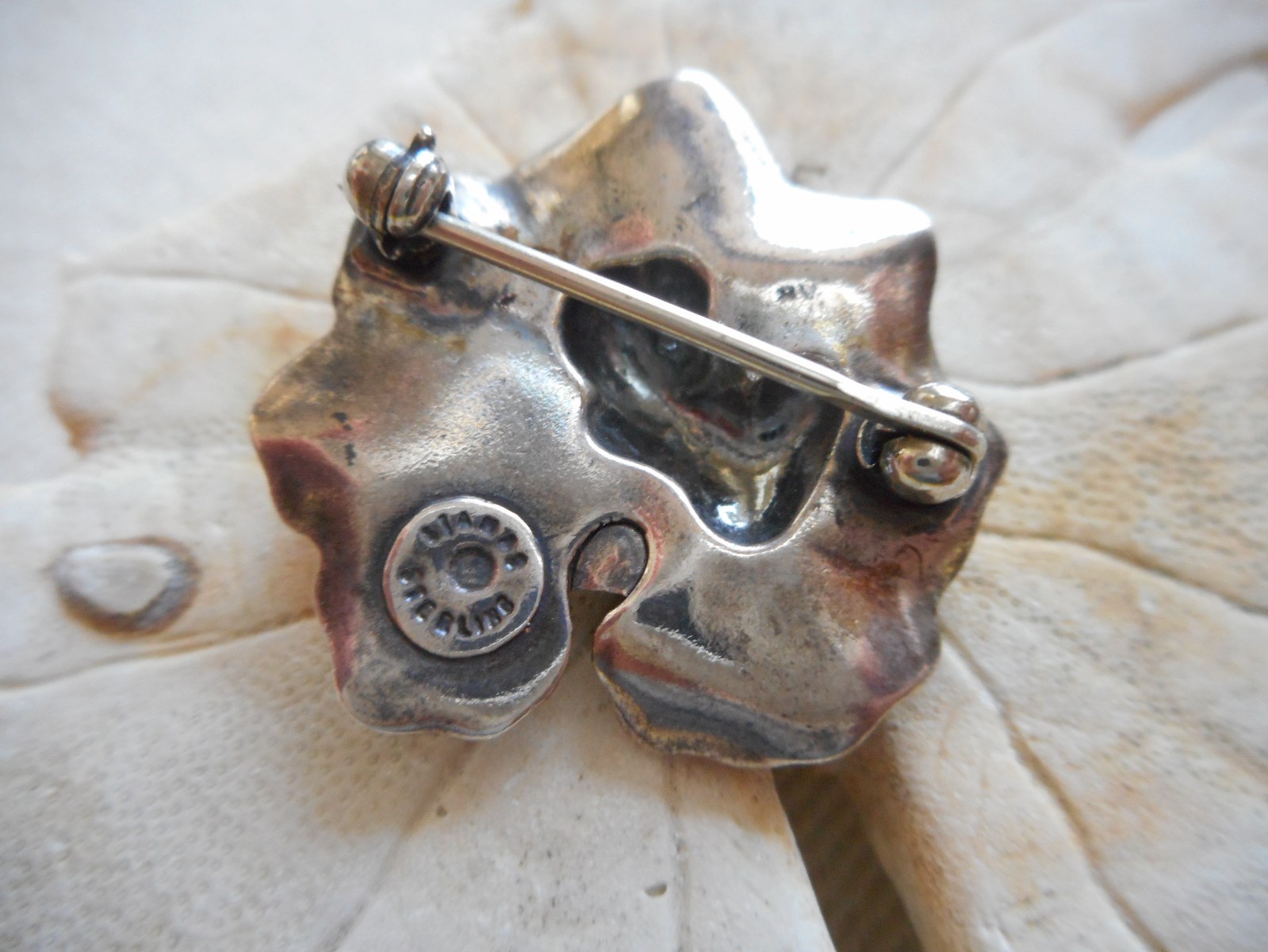 Tiny Signed Stamas Sterling Silver Frog on Lily P… - image 5