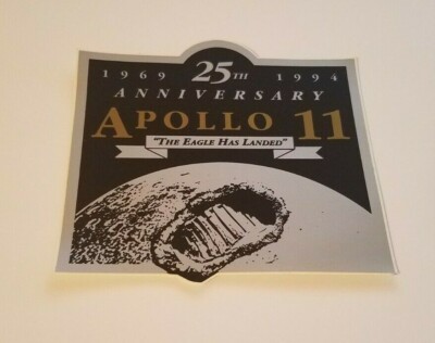 Apollo 11: 1994 25th Anniversary NASA Vintage Sticker!  4 1/4'' by  3 15/16''