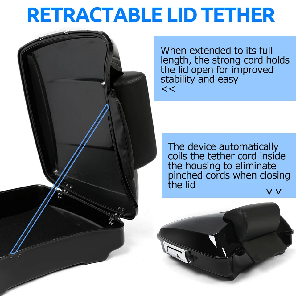 Razor Pack Trunk Mount Rack Backrest For Harley Touring Road Street Glide 97-08 - Image 2 of 4