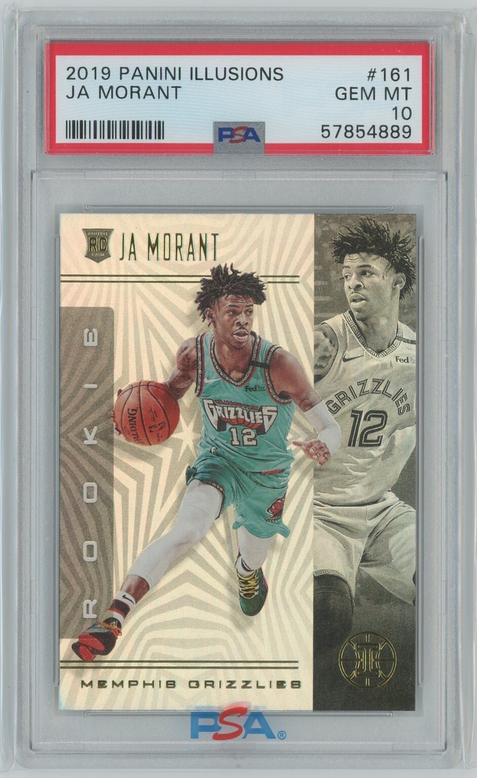 2019 PANINI ILLUSIONS JA MORANT ROOKIE # 161 PSA 10