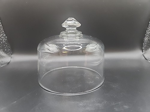 Klarglas Käse Cloche Kuppel 3,5" hoch Knopf Griff ohne Boden