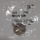 1919 Liberty Head 'Mercury' Dime - Good Cond in Littleton Packaging