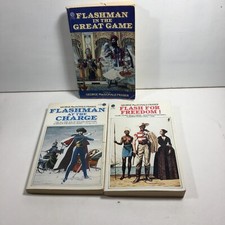 George Macdonald Fraser Lot of 3 Flashman Books Great Game Charge Freedom