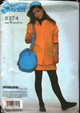 8374 Vintage Simplicity Sewing Pattern Girls 1980s Cardigan Pull on Skirt UNCUT