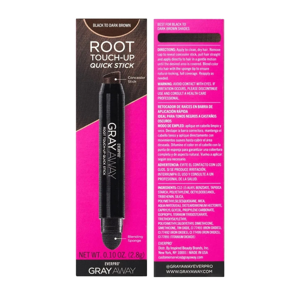 EVERPRO Gray Away Root Touchup Quick Stick, Black/Dark Brown, 0.1 Oz - Image 2 of 4