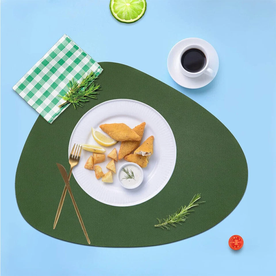 Set of 8 Leather Placemats and Coasters Dining Table Place Mat Heat-Resistant - Image 3 of 4