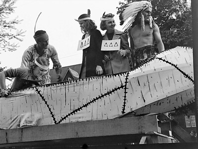 VINTAGE B/W PHOTO NEGATIVE - TRI DELTA SORORITY EVENT - NATIVE AMERICANS