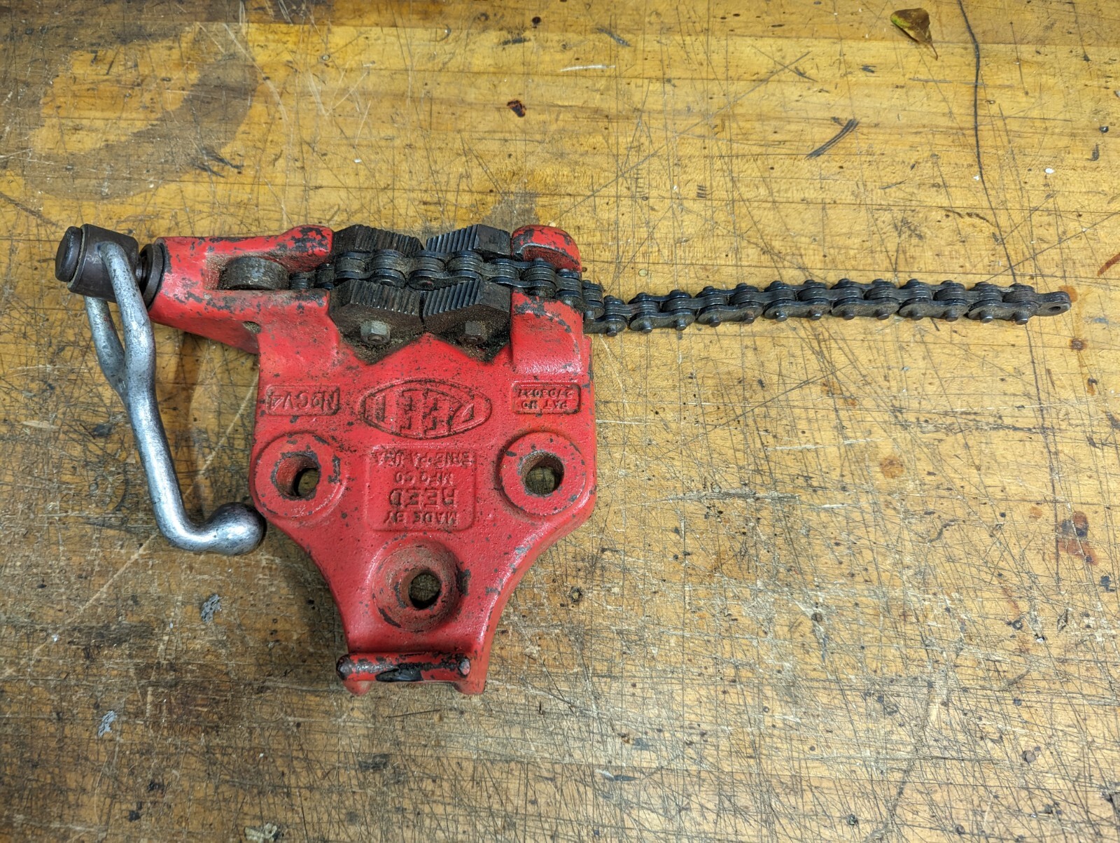 Cv4 Reed REED CV4 pipe tube top screw bench chain vise for ridgid tubing 4 ...