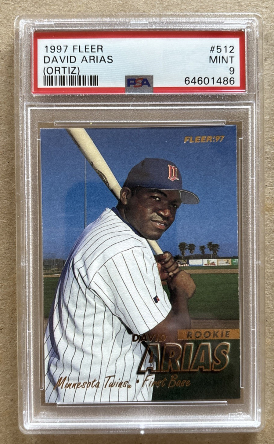 1997 - Flleer - David Arias (Ortiz) #512 (PSA 9 MINT) RC view 1