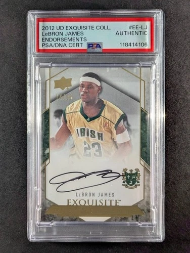 2012-13 UD Exquisite Coll. LEBRON JAMES 14/25 On Card Auto Endorsements PSA AUTH
