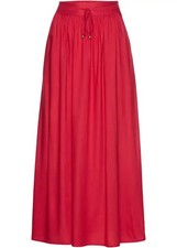 Viskose Maxirock Gr. 46 Rot Damen-Skirt Freizeitrock Neu