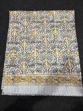 Block Print Quilt White blue Dot Indian Cotton Throw Boho Bedspread Queen Size
