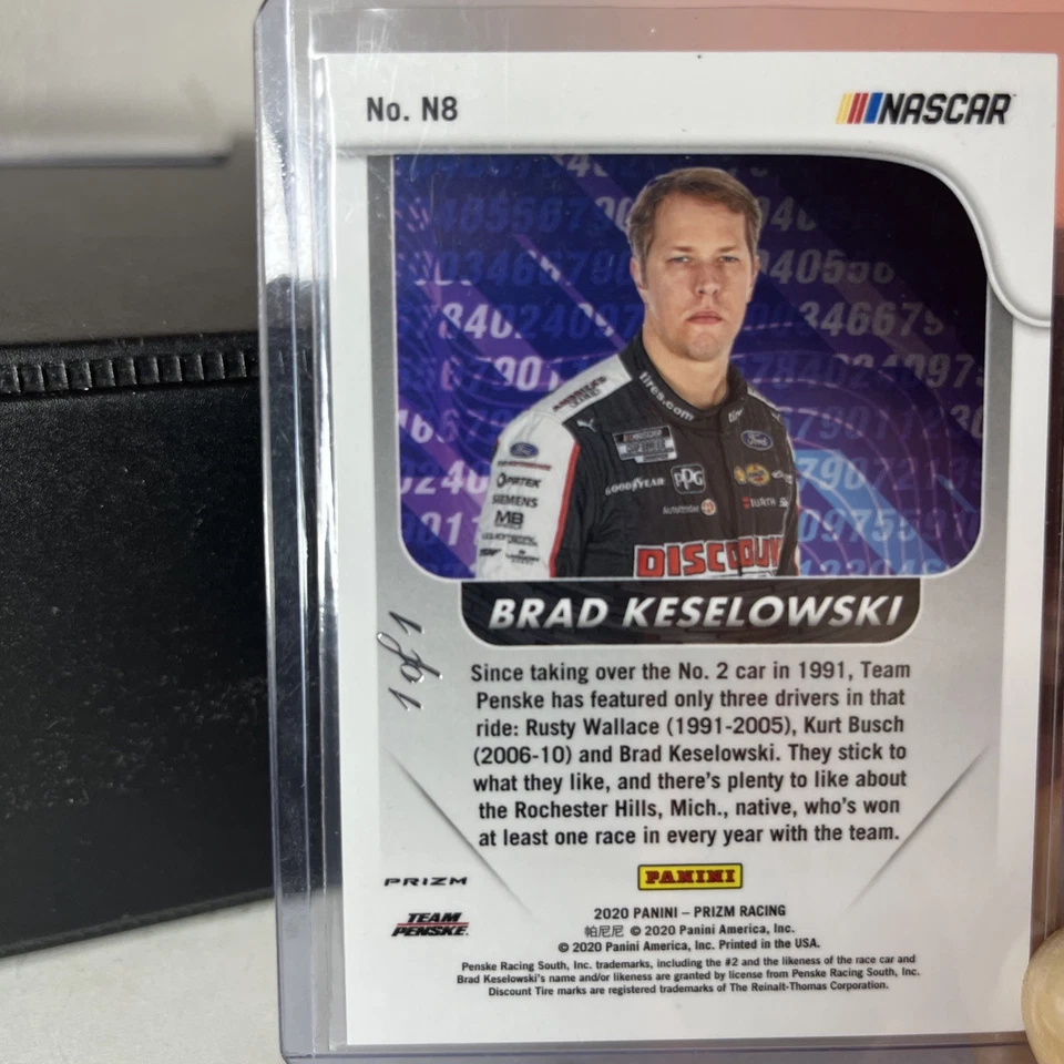 Brad Keselowski 2020 Panini Prizm Racing Black Finite 1/1 - Image 4 of 4