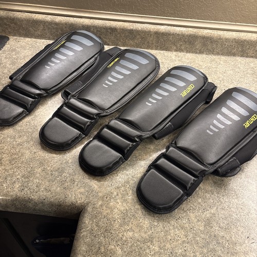 Century Brave Shin Instep Kick Boxing Guards (Lot Of 2 Pairs) Black Sz S/M