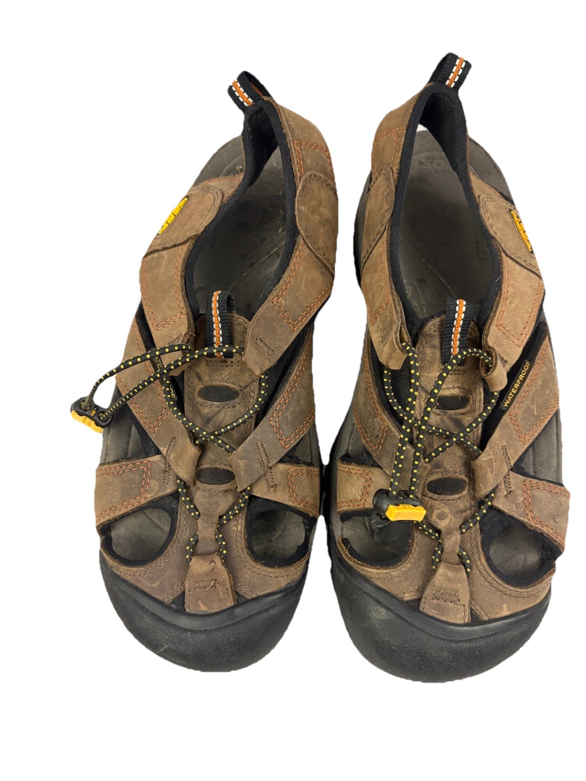 Scarpe sandali Keen Newport da uomo 8 marroni in pelle con coulisse e trekking acqua