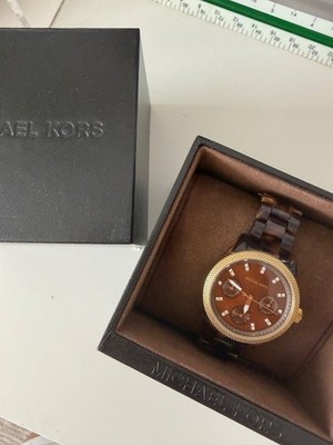 Michael Kors Tortoise & Gold Wrist Watch Michael Kors MK4284 Runway Gold Tortoise Acetate Ladies  main image 4