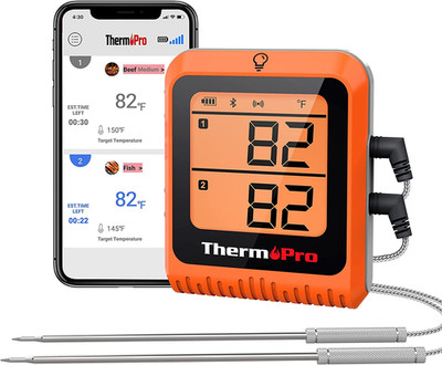 Wireless digital meat thermometer grilling smoking oven BBQ rechargeable cooking