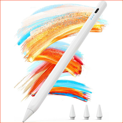 Stift für iPad 2018-2026 2X Schnellladung Magnetisch Palm Rejection Weiß