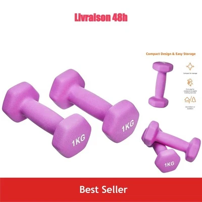 Paire d’haltères 1 kg en néoprène Amazon Basics Fitness - Photo 1/4