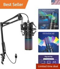 All-in-One Streaming Microphone Kit with Adjustable Arm - Compatible with PS4/5