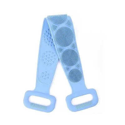 Silicone Back Scrubber Bath Body Sponge Belt Shower Exfoliating Massage Brush