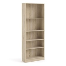 Basic Tall Wide Oak Bookcase New