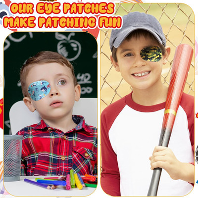 60 Pcs Adhesive Eye Patches for Kids Boys, 12 Styles Eye Patches Cute Boys To...