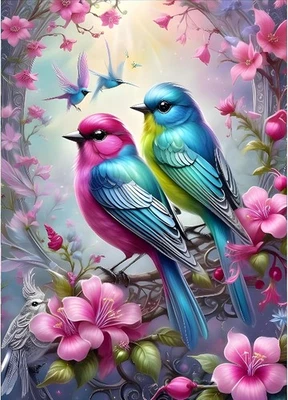 GDYEEH Vögel Diamond Painting Erwachsene, 5D Blumen Diamant Painting Bilder Anfänger, D