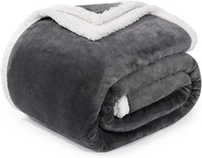 Sherpa Fleece Throw Blankets, Soft Fluffy Flannel Plush Blanket and Throw, Fuzzy